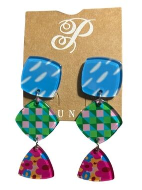NWT Colorful, Patterned Plunder Earrings